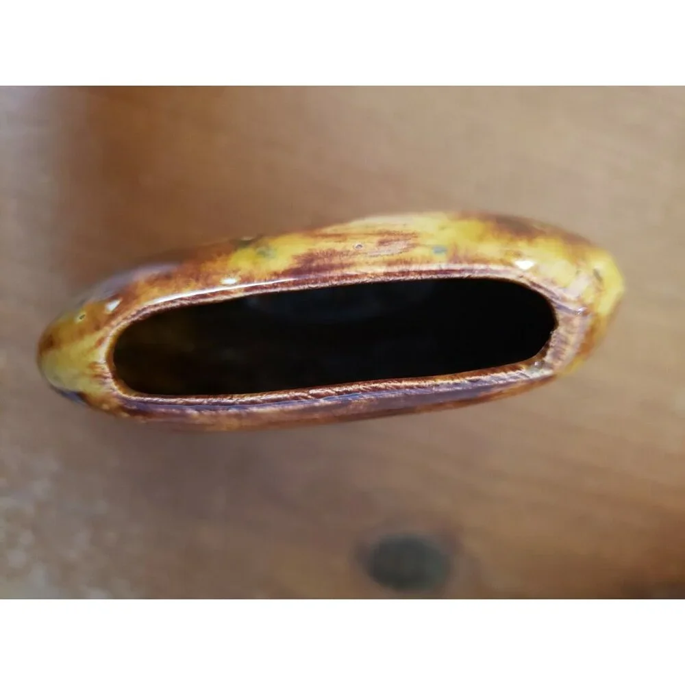 Art Pottery, Ceramic, Handmade Small Brown Rustic Earth Tone Oval Vase